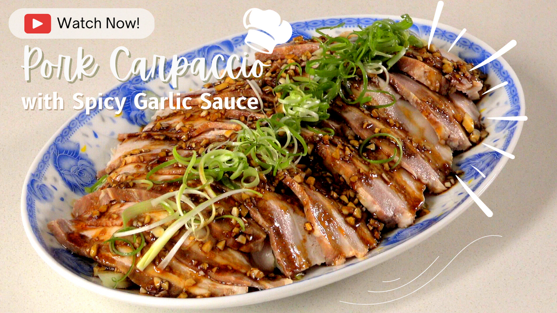 Pork Carpaccio with Spicy Garlic Sauce