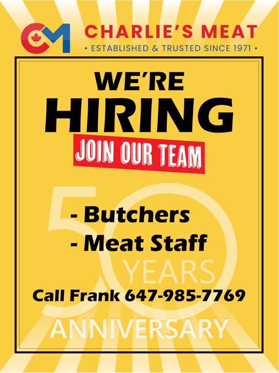 butcher and meat staff hiring 