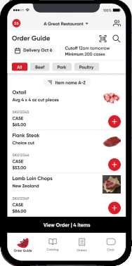 Charlie's Meat ordering app